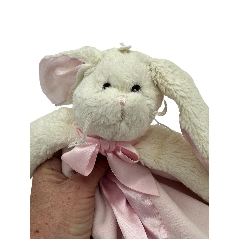 Bearington Baby Lovey‎ Security Blanket Pink Plush Satin Bunny Rabbit Pre Owned